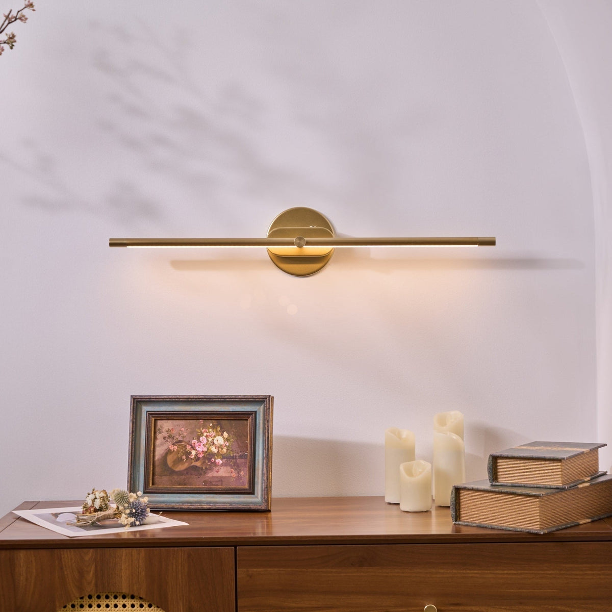 Linear Battery Powered Modern Wall Sconce with LED Cordless Rechargeable and Minimalist Design