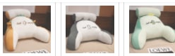 Lumbar Support Pillow with Reading Backrest Armrests and Detachable Neck Roll for Bed