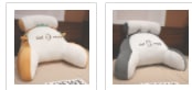 Lumbar Support Pillow with Reading Backrest Armrests and Detachable Neck Roll for Bed