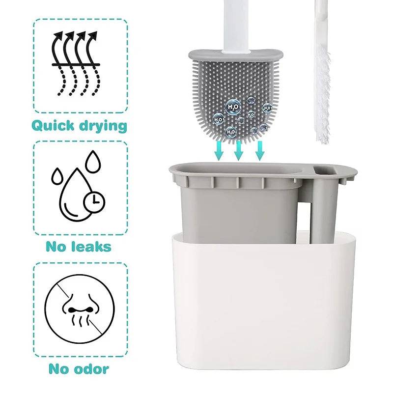 Wall Mounted Toilet Brush with Holder