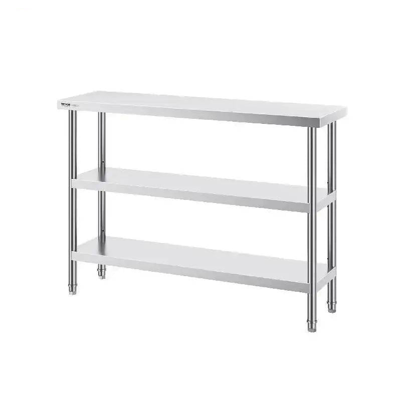 Stainless Steel Work Table with Adjustable Shelves