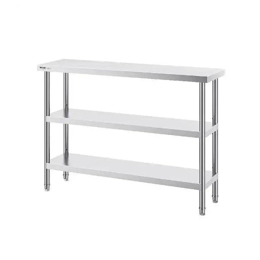 Stainless Steel Work Table with Adjustable Shelves