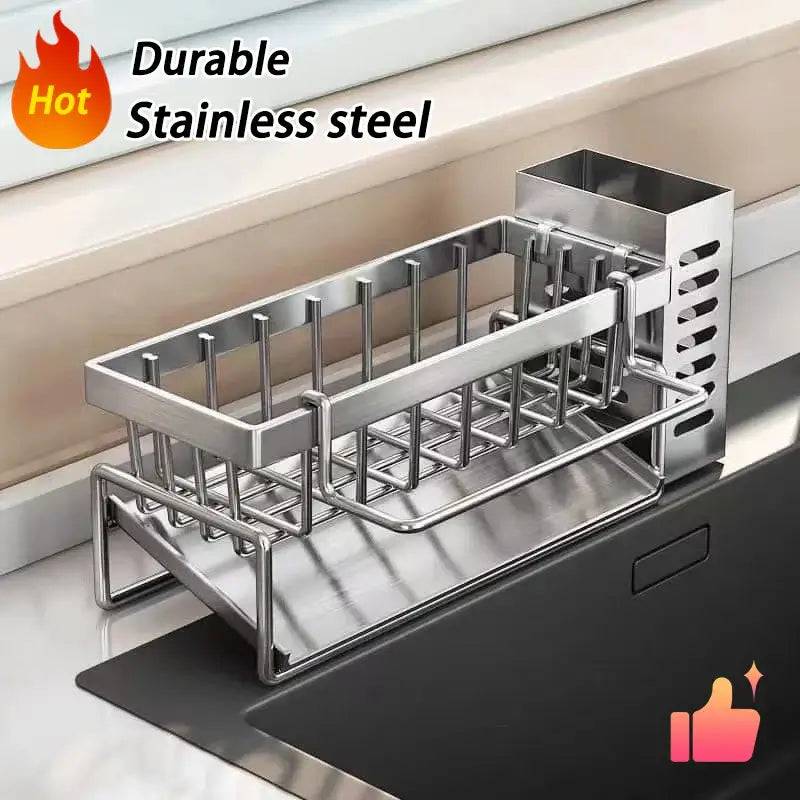 Stainless Steel Sink Cleaning Tools Storage Rack
