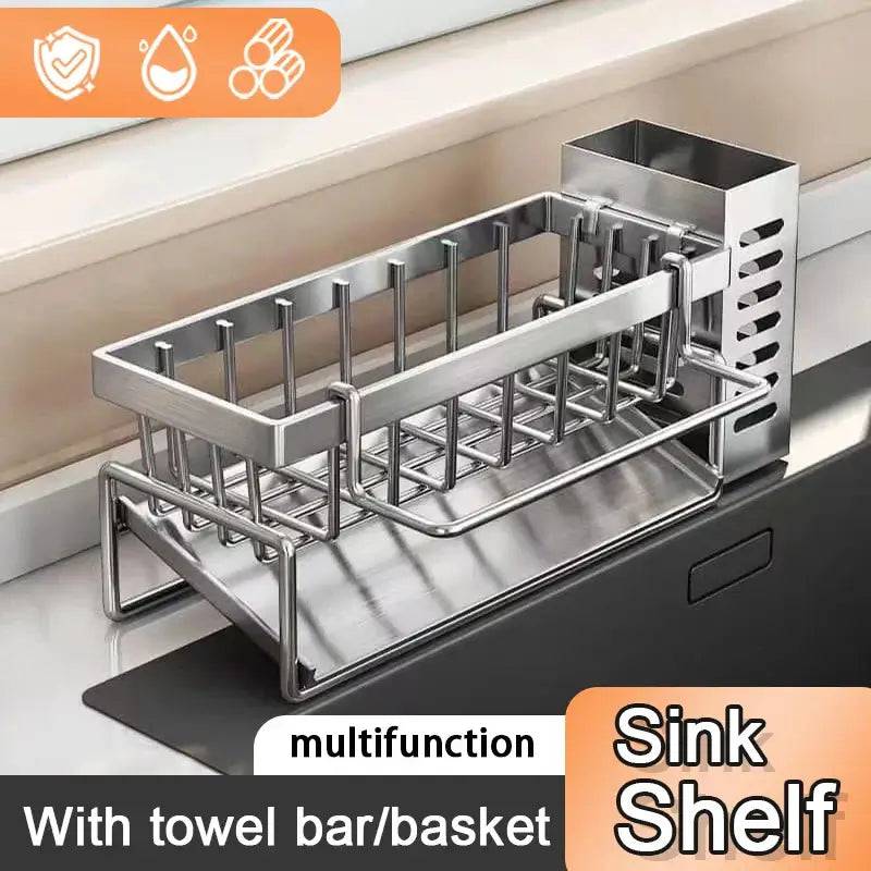 Stainless Steel Sink Cleaning Tools Storage Rack