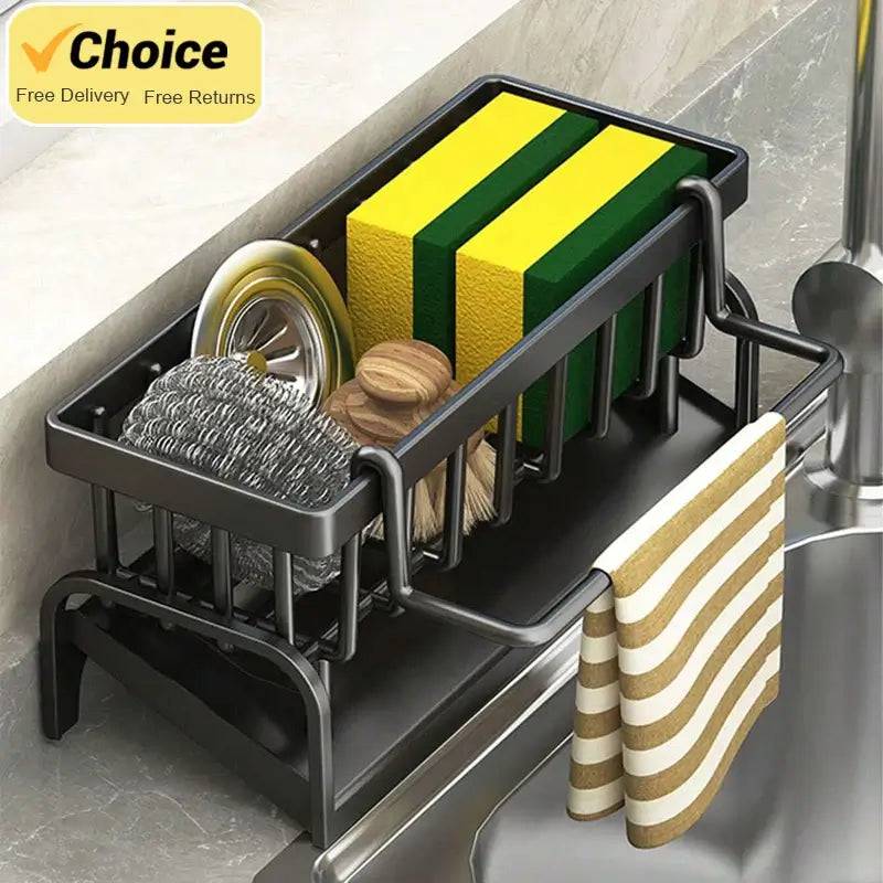 Stainless Steel Sink Cleaning Tools Storage Rack