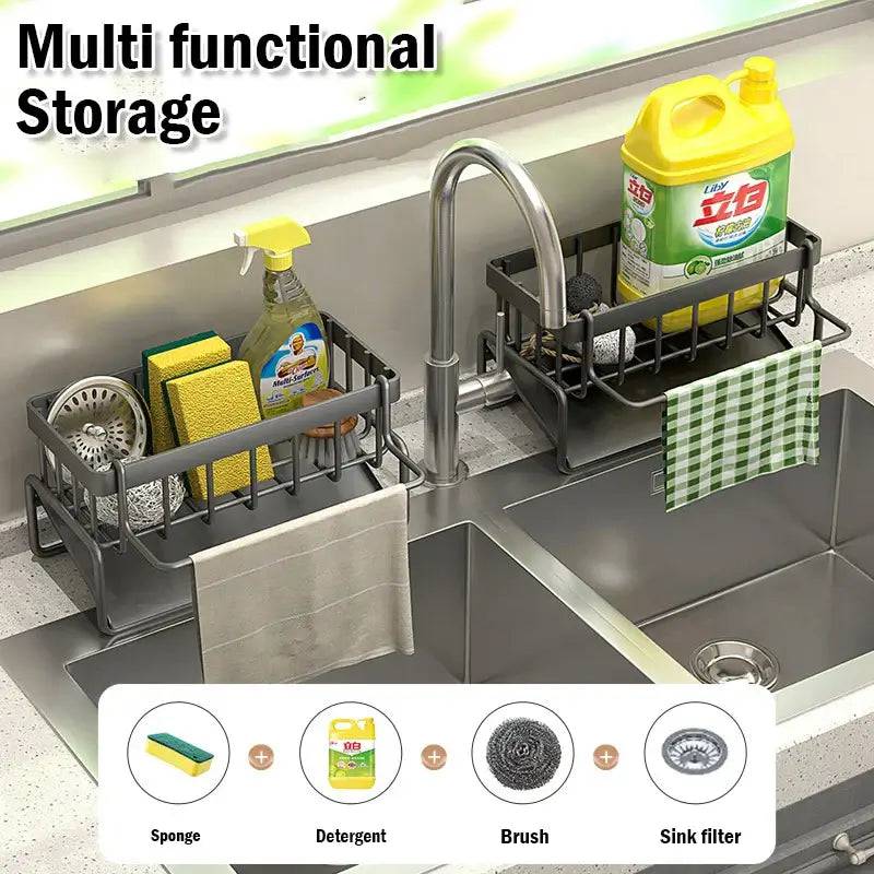 Stainless Steel Sink Cleaning Tools Storage Rack