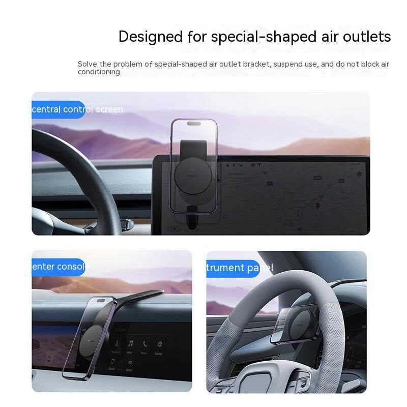 Magnetic Car Phone Holder Mount with Bendable Arm and Dashboard Adhesive Base Stand