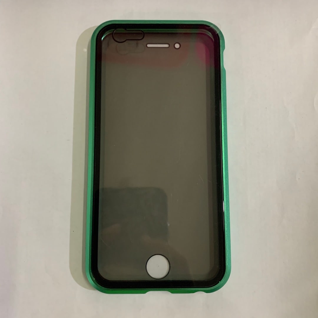 Magnetic Phone Case with Privacy Glass and Card Holder Tempered Protector Wallet