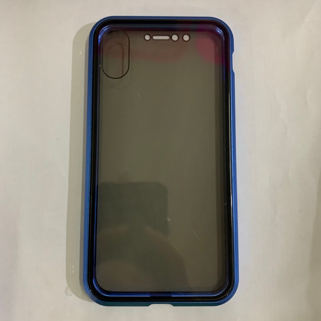 Magnetic Phone Case with Privacy Glass and Card Holder Tempered Protector Wallet
