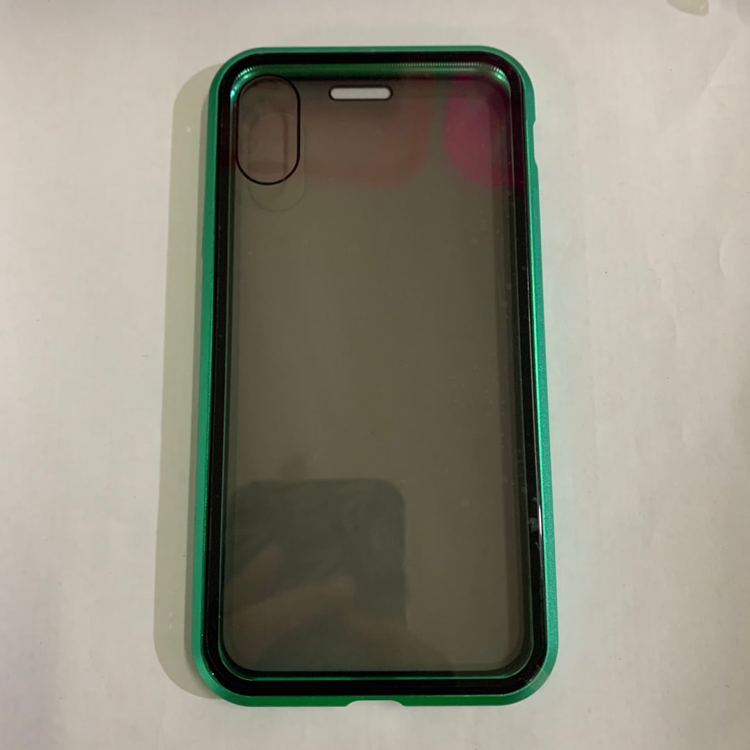 Magnetic Phone Case with Privacy Glass and Card Holder Tempered Protector Wallet