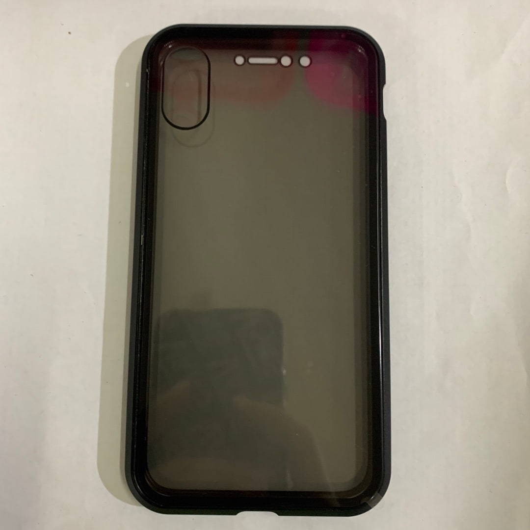 Magnetic Phone Case with Privacy Glass and Card Holder Tempered Protector Wallet
