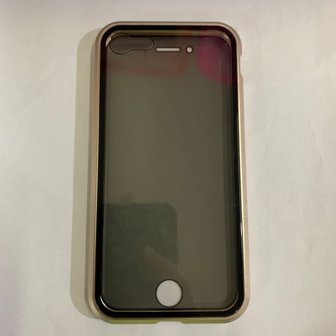 Magnetic Phone Case with Privacy Glass and Card Holder Tempered Protector Wallet