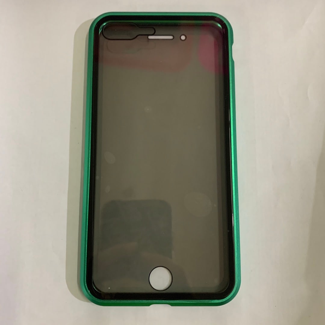 Magnetic Phone Case with Privacy Glass and Card Holder Tempered Protector Wallet