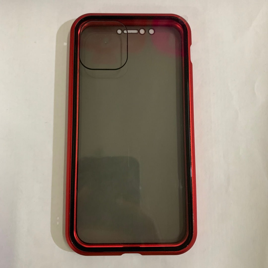 Magnetic Phone Case with Privacy Glass and Card Holder Tempered Protector Wallet