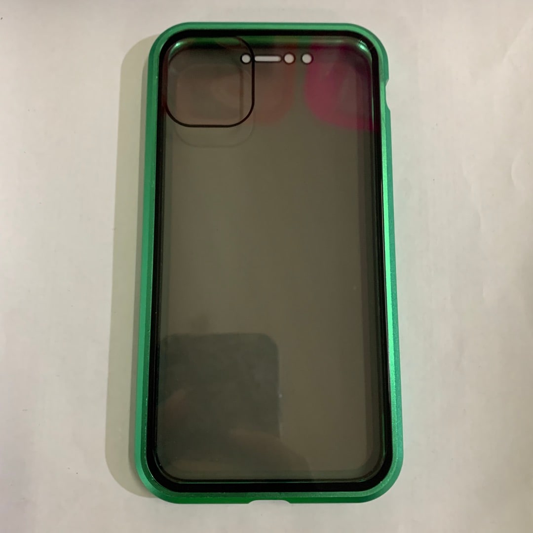 Magnetic Phone Case with Privacy Glass and Card Holder Tempered Protector Wallet