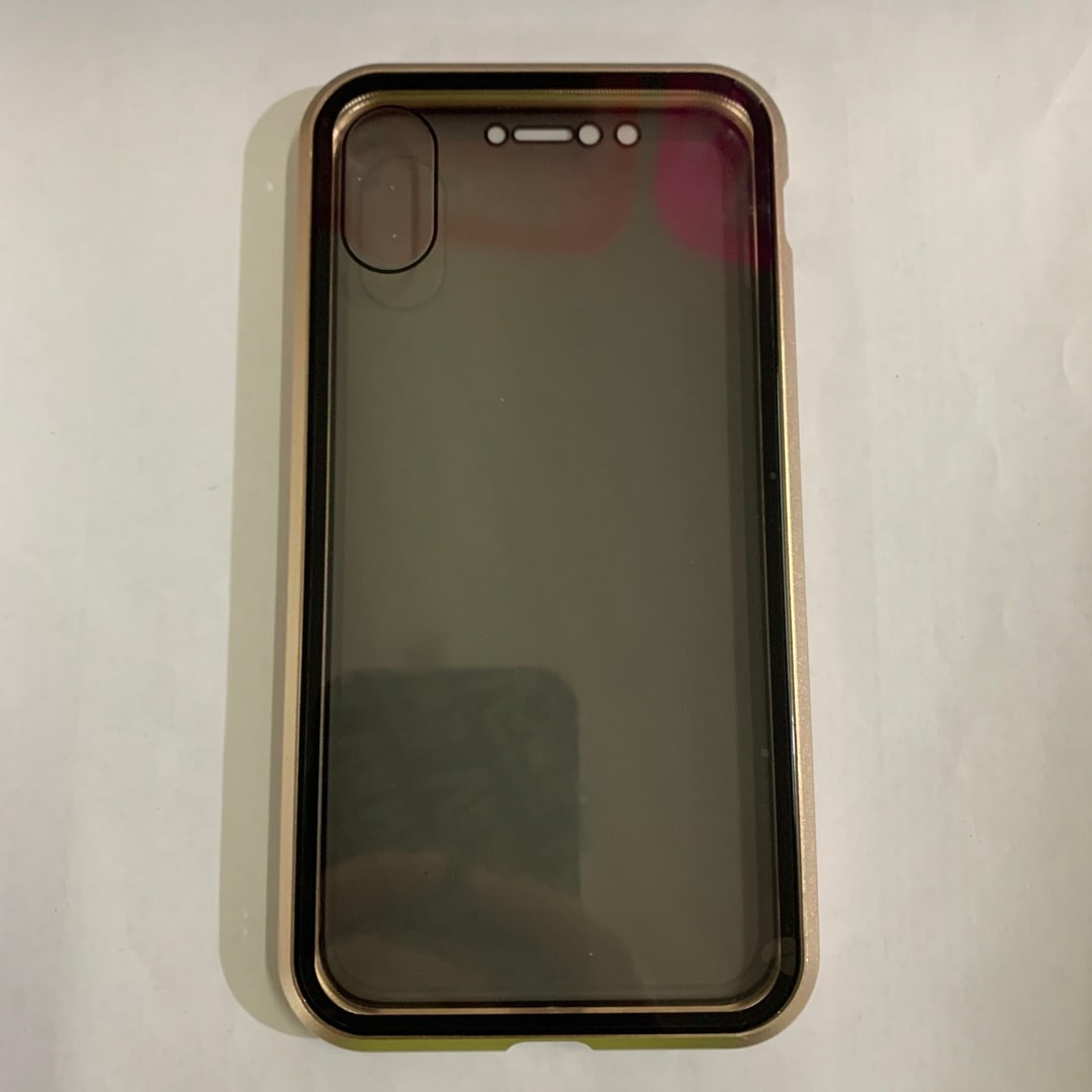 Magnetic Phone Case with Privacy Glass and Card Holder Tempered Protector Wallet