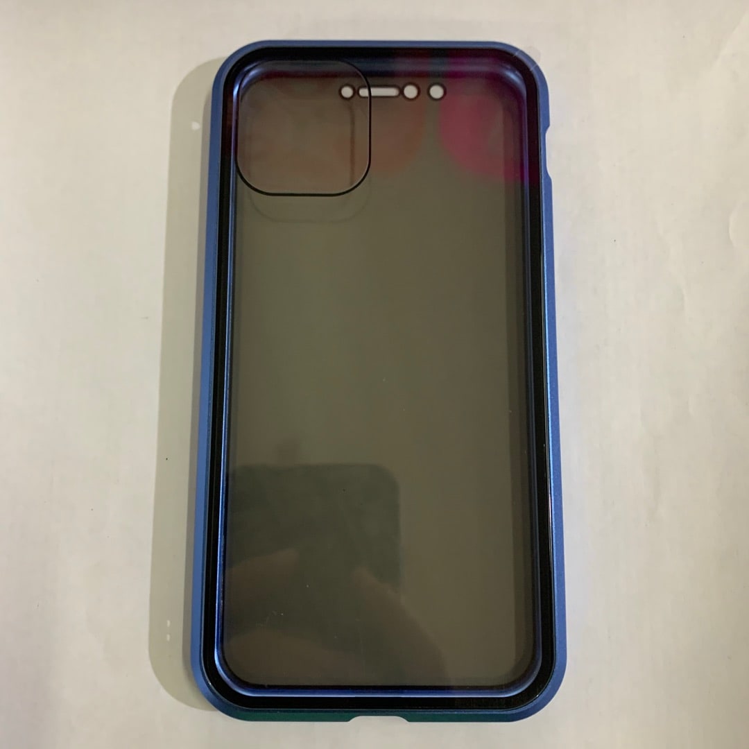 Magnetic Phone Case with Privacy Glass and Card Holder Tempered Protector Wallet
