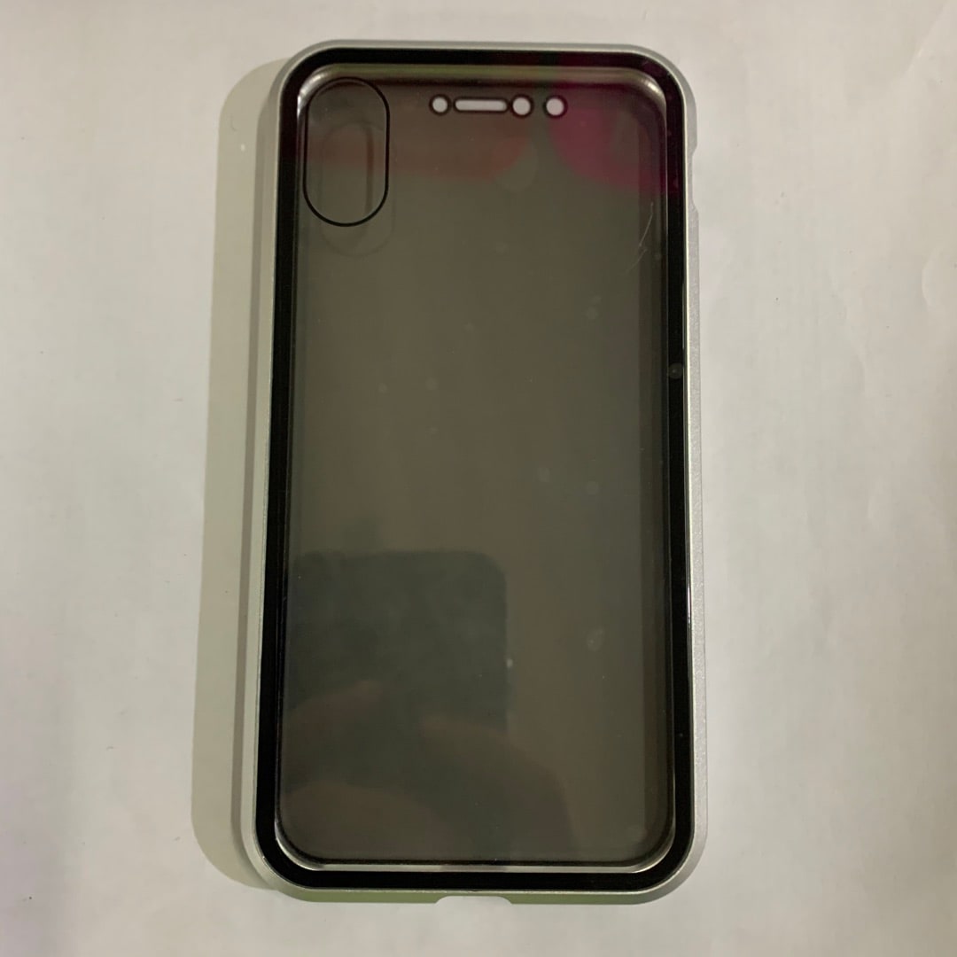 Magnetic Phone Case with Privacy Glass and Card Holder Tempered Protector Wallet