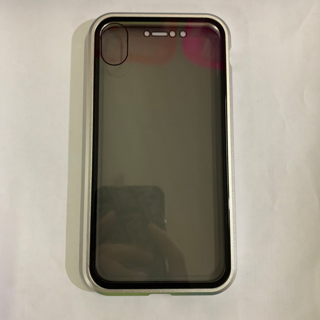 Magnetic Phone Case with Privacy Glass and Card Holder Tempered Protector Wallet