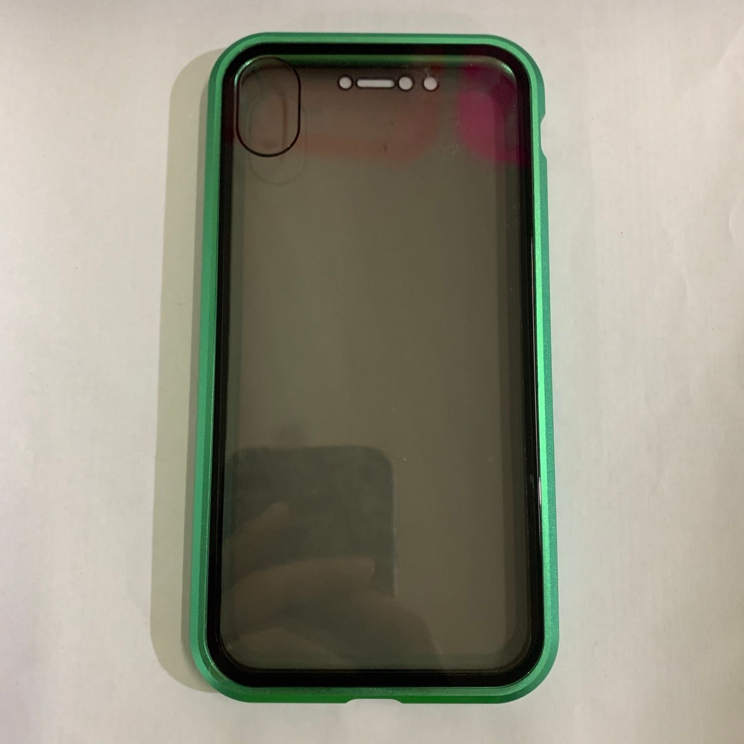 Magnetic Phone Case with Privacy Glass and Card Holder Tempered Protector Wallet