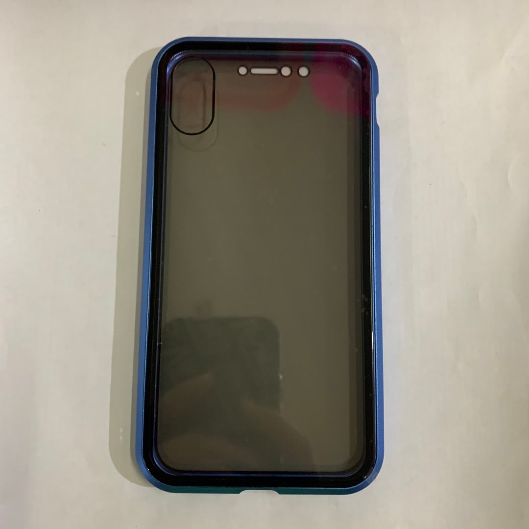 Magnetic Phone Case with Privacy Glass and Card Holder Tempered Protector Wallet