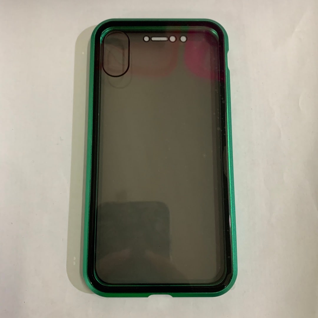 Magnetic Phone Case with Privacy Glass and Card Holder Tempered Protector Wallet