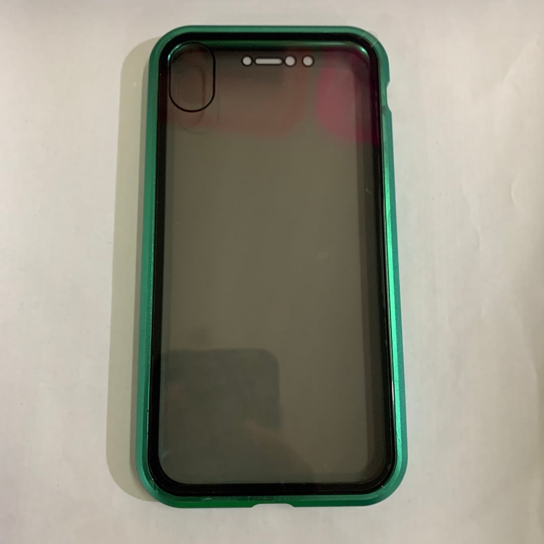 Magnetic Phone Case with Privacy Glass and Card Holder Tempered Protector Wallet