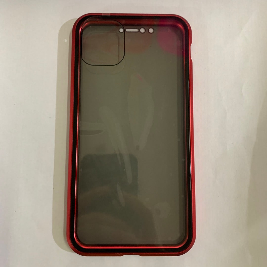 Magnetic Phone Case with Privacy Glass and Card Holder Tempered Protector Wallet