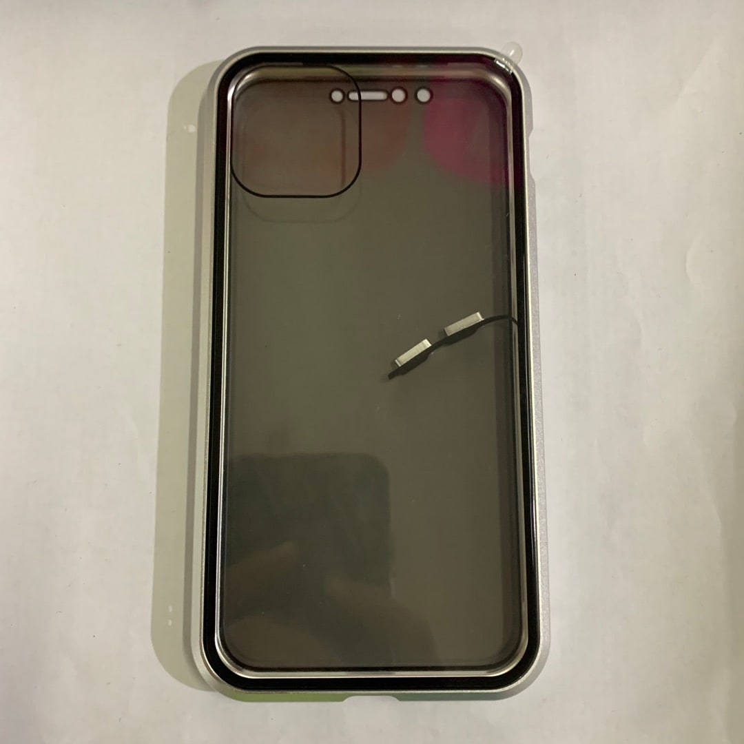 Magnetic Phone Case with Privacy Glass and Card Holder Tempered Protector Wallet