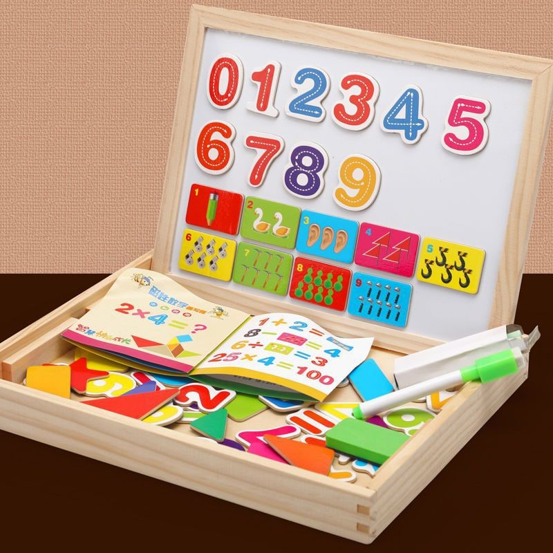 Magnetic Puzzle Board and Drawing with Double-Sided Sketch Surface for Portable Table