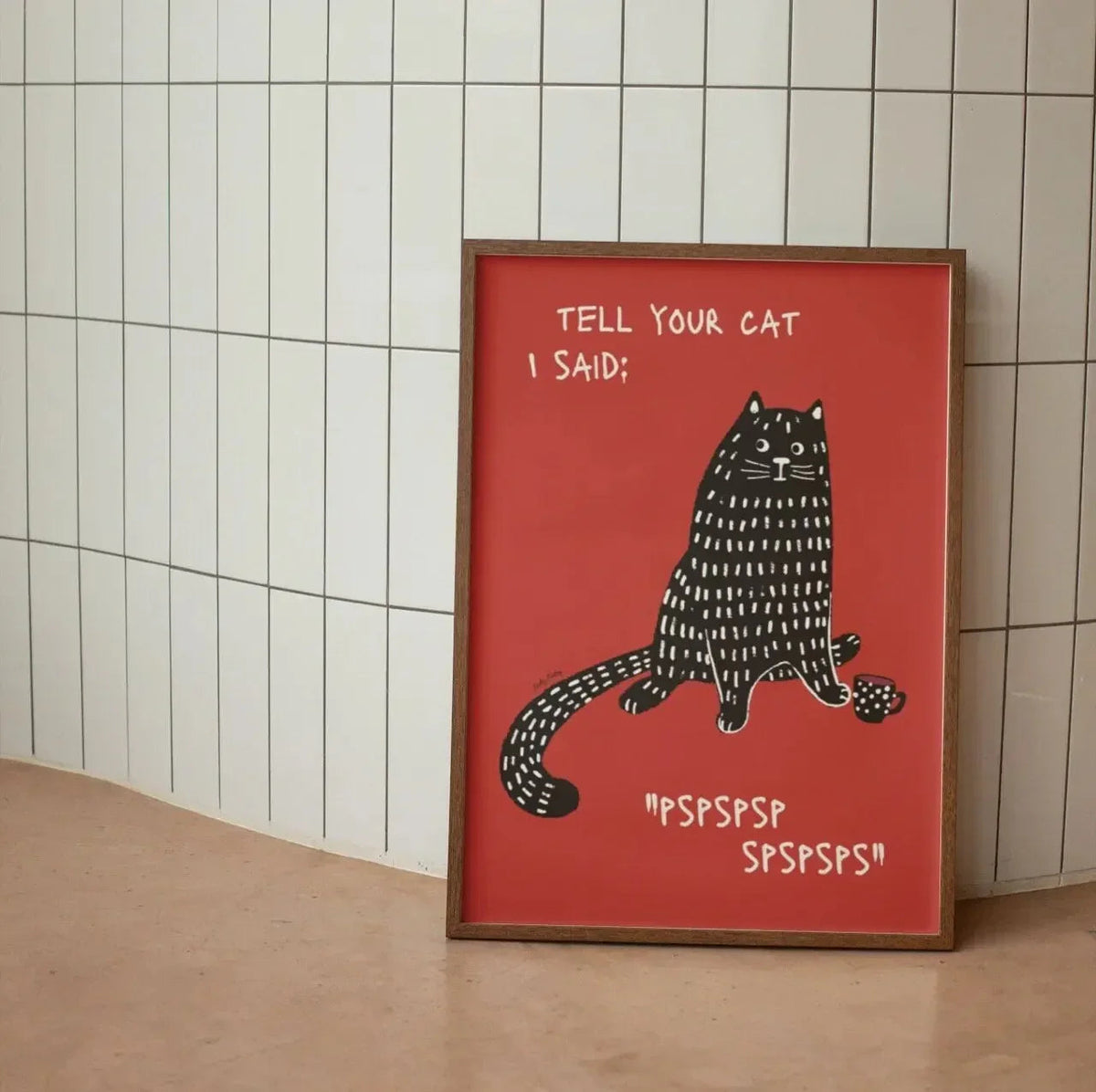 Modern Black Cat Wall Art for Home