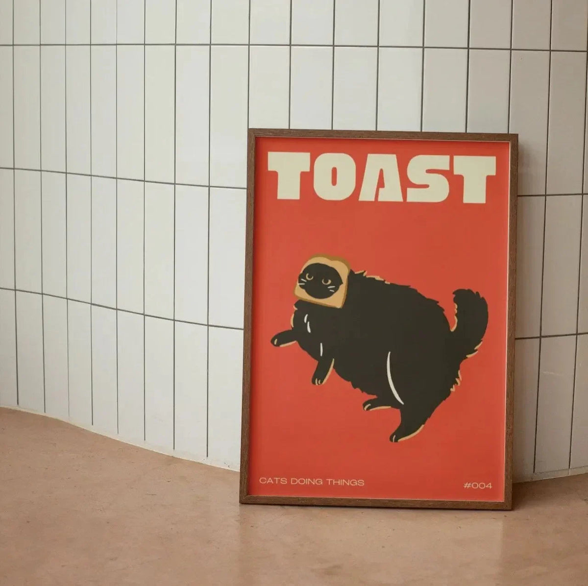 Modern Black Cat Wall Art for Home