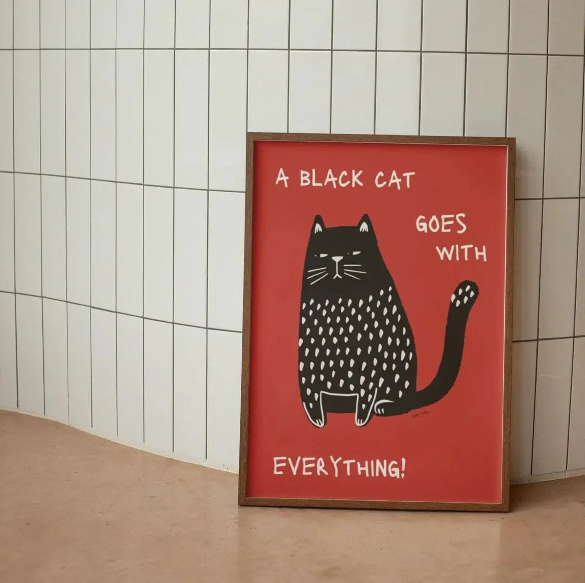 Modern Black Cat Wall Art for Home