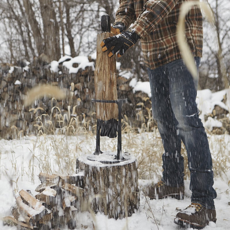 Manual Cast Iron Log Splitter with Safety Ring and Stump Mount