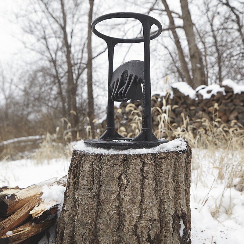 Manual Cast Iron Log Splitter with Safety Ring and Stump Mount