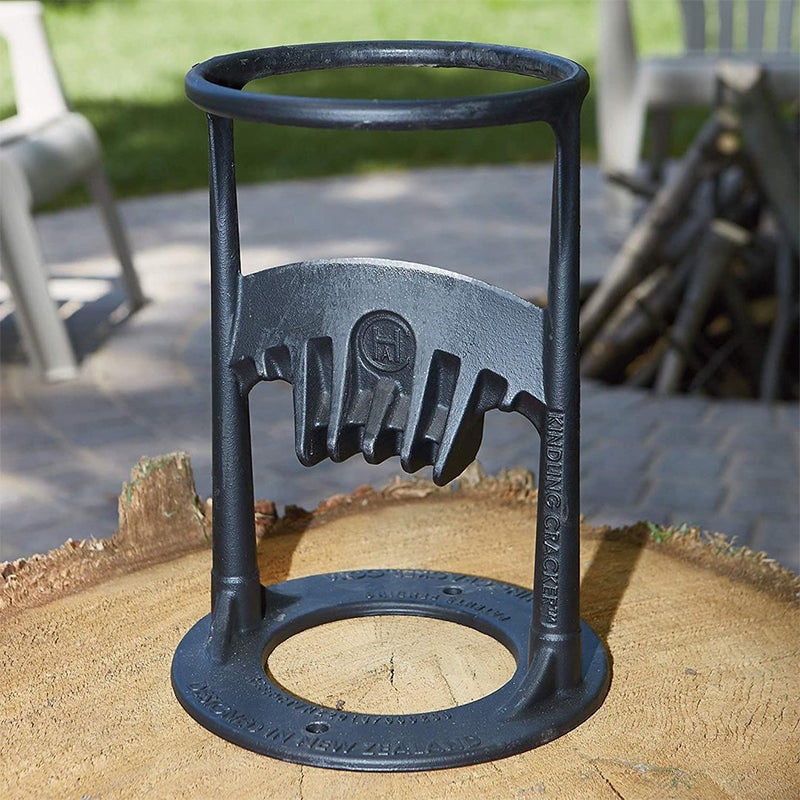 Manual Cast Iron Log Splitter with Safety Ring and Stump Mount