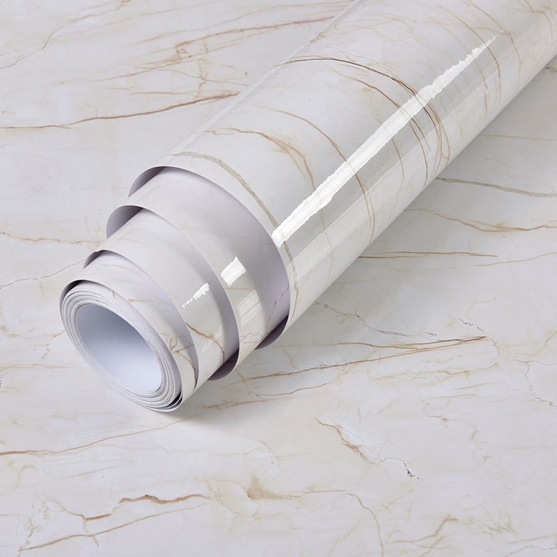 Marble Contact Paper for Countertop and Shelf Liner with Peel and Stick Waterproof Glossy Finish