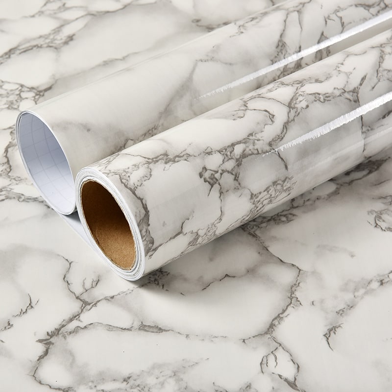 Marble Contact Paper for Countertop and Shelf Liner with Peel and Stick Waterproof Glossy Finish