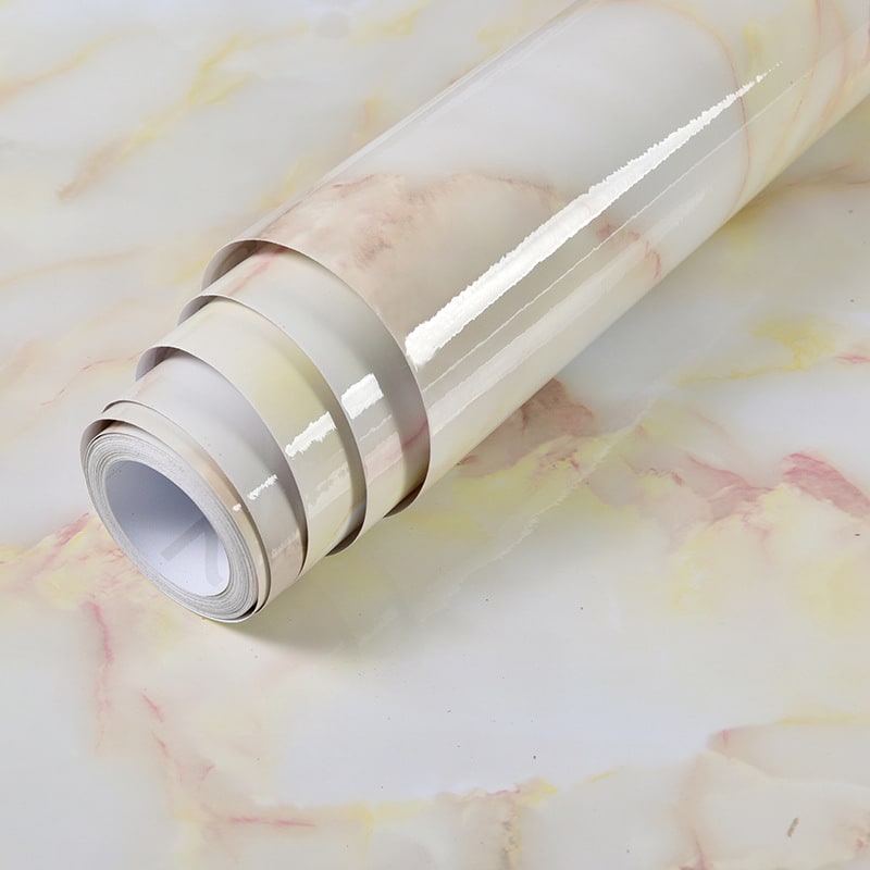 Marble Contact Paper for Countertop and Shelf Liner with Peel and Stick Waterproof Glossy Finish