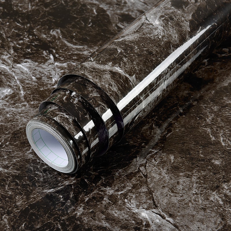 Marble Contact Paper for Countertop and Shelf Liner with Peel and Stick Waterproof Glossy Finish