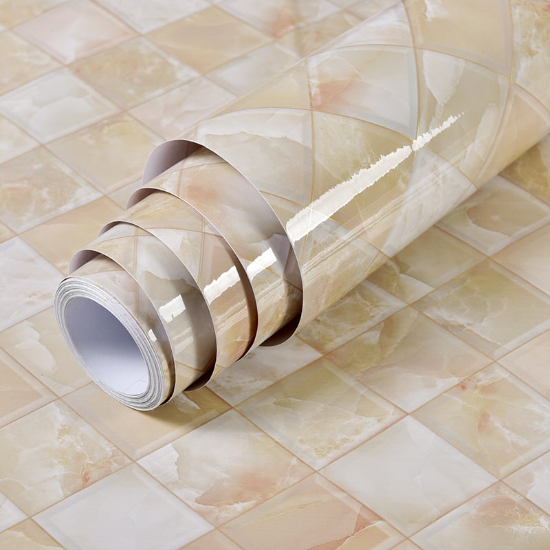 Marble Contact Paper for Countertop and Shelf Liner with Peel and Stick Waterproof Glossy Finish