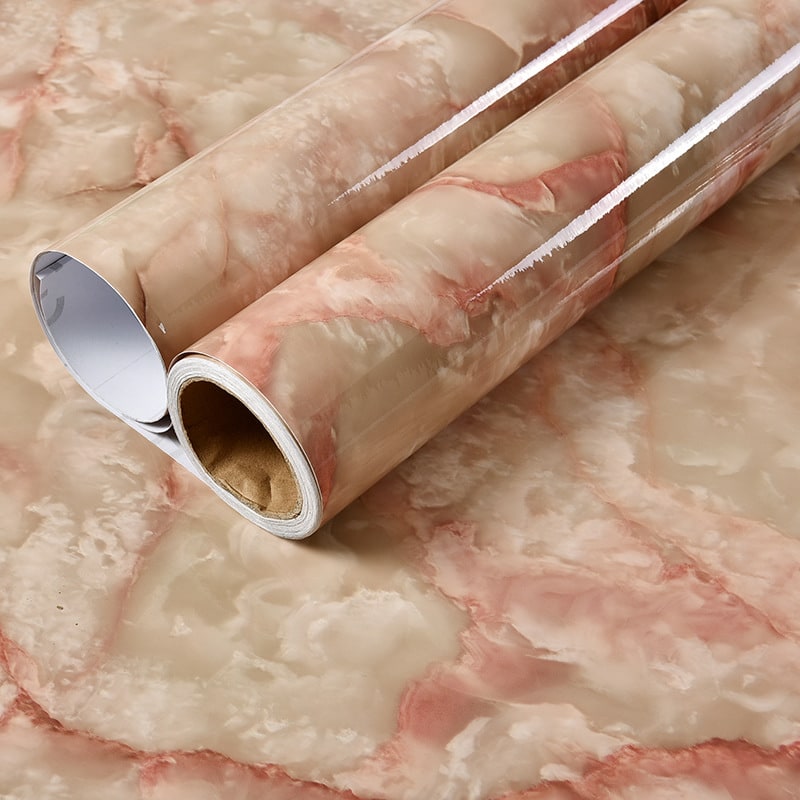 Marble Contact Paper for Countertop and Shelf Liner with Peel and Stick Waterproof Glossy Finish
