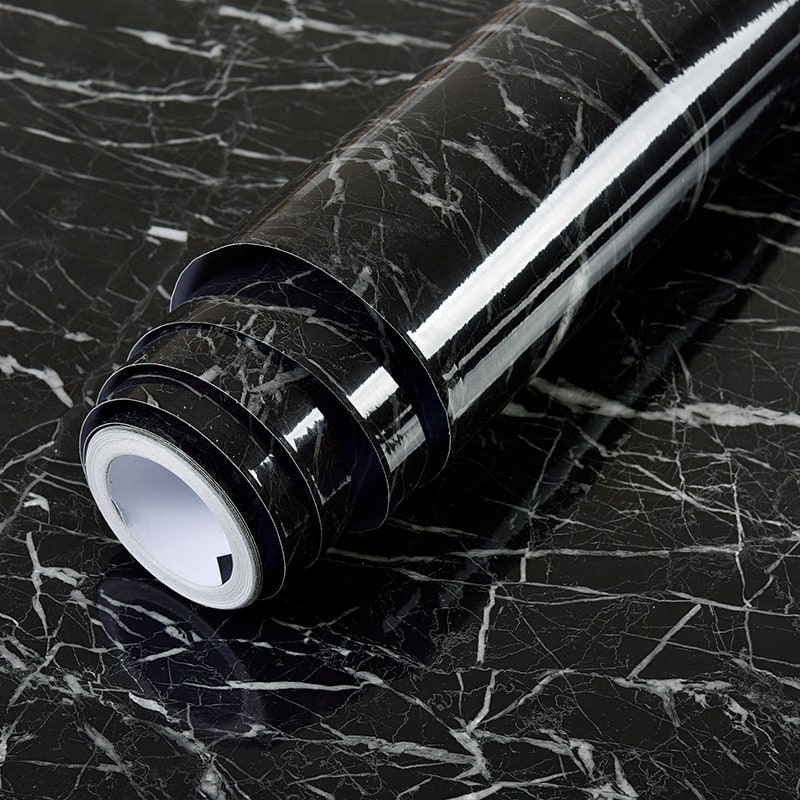 Marble Contact Paper for Countertop and Shelf Liner with Peel and Stick Waterproof Glossy Finish