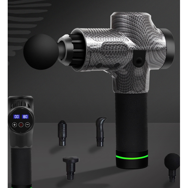 Massage Gun for Deep Tissue Handheld Therapy with Six Interchangeable Heads and Lcd Display