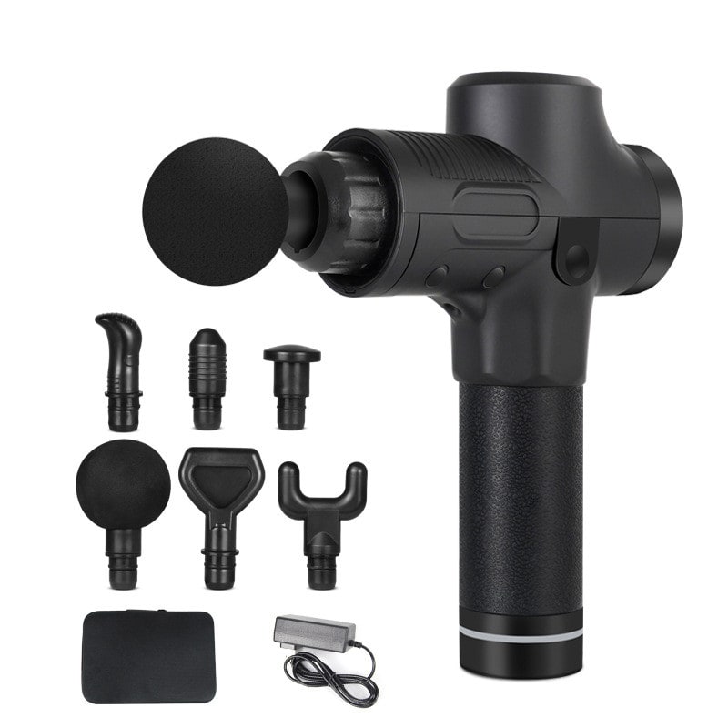 Massage Gun for Deep Tissue Handheld Therapy with Six Interchangeable Heads and Lcd Display