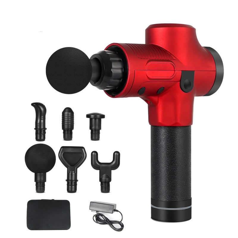 Massage Gun for Deep Tissue Handheld Therapy with Six Interchangeable Heads and Lcd Display