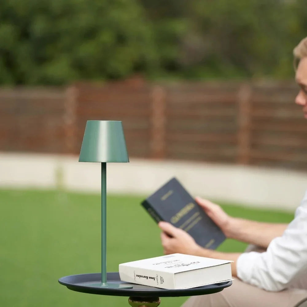 Tall Dimmable Table Lamp Touch‑Control Rechargeable LED Light