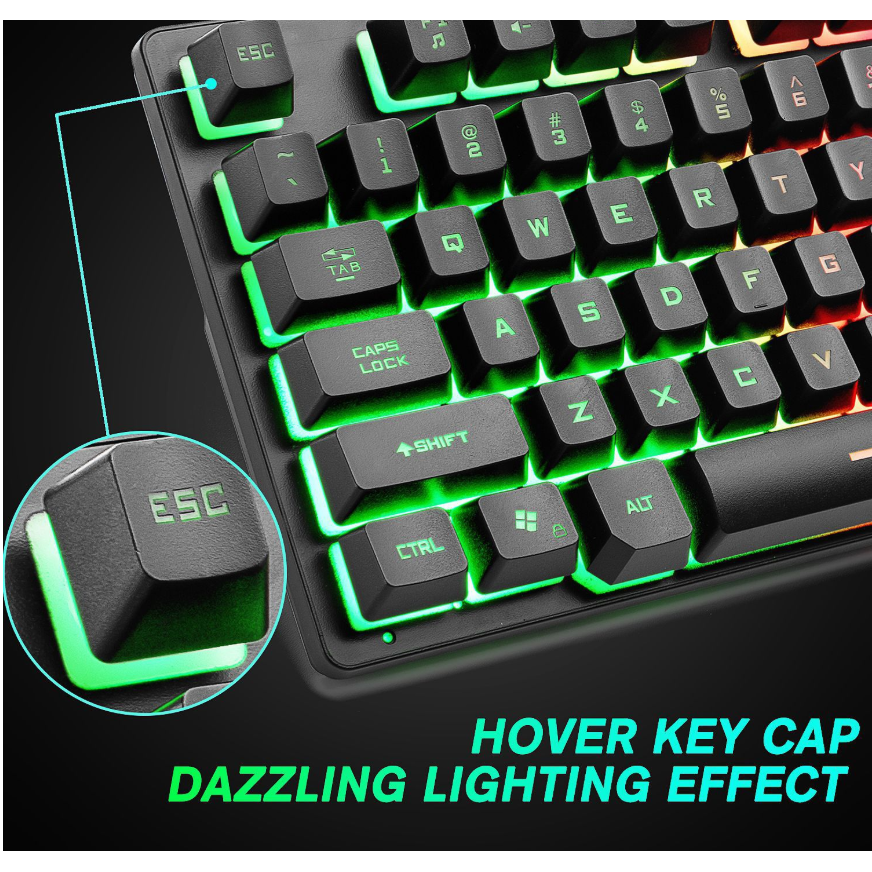 Mechanical Gaming Keyboard Compact Wired Tenkeyless 87-Key with Rgb Backlighting