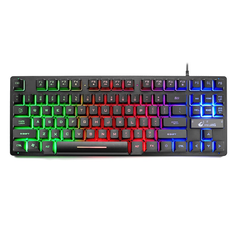 Mechanical Gaming Keyboard Compact Wired Tenkeyless 87-Key with Rgb Backlighting
