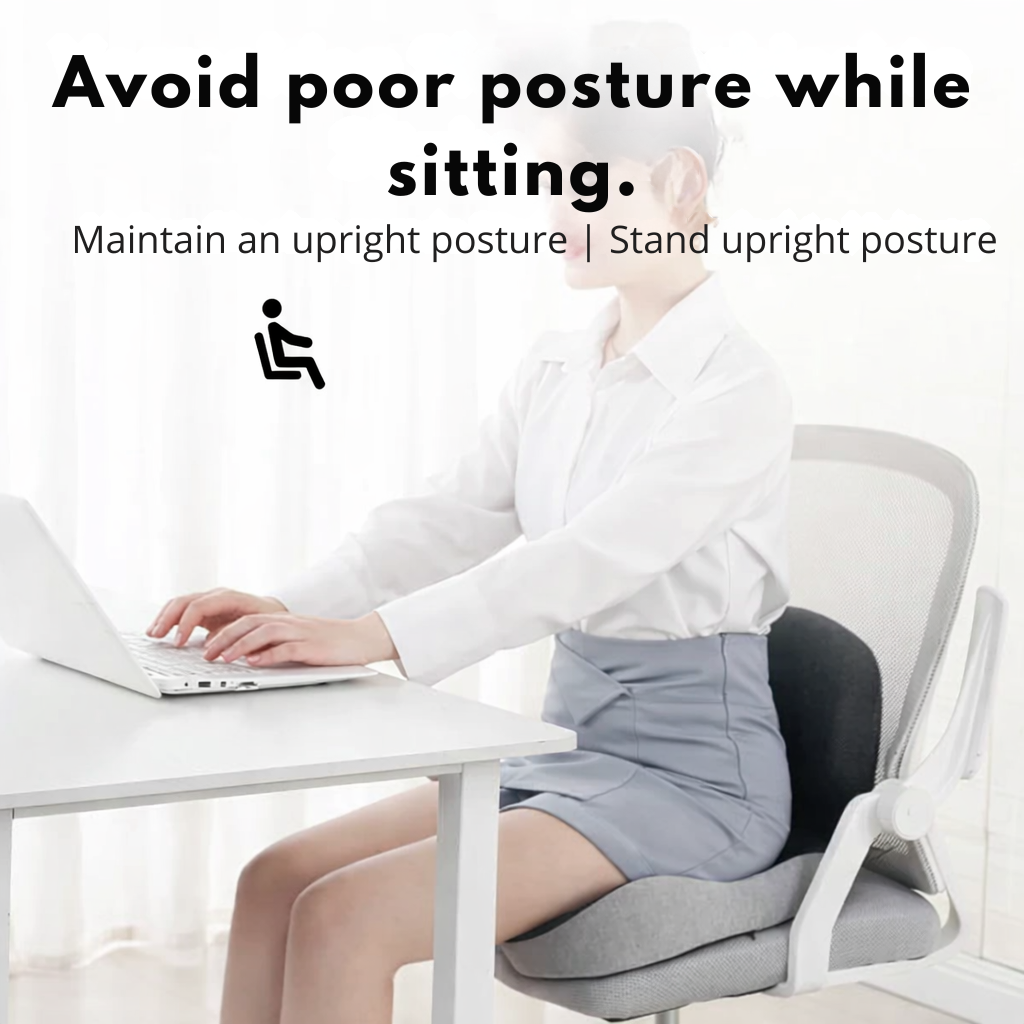 Memory Foam Seat Cushion Office Chair Ergonomic Contoured Lumbar Support Non Slip
